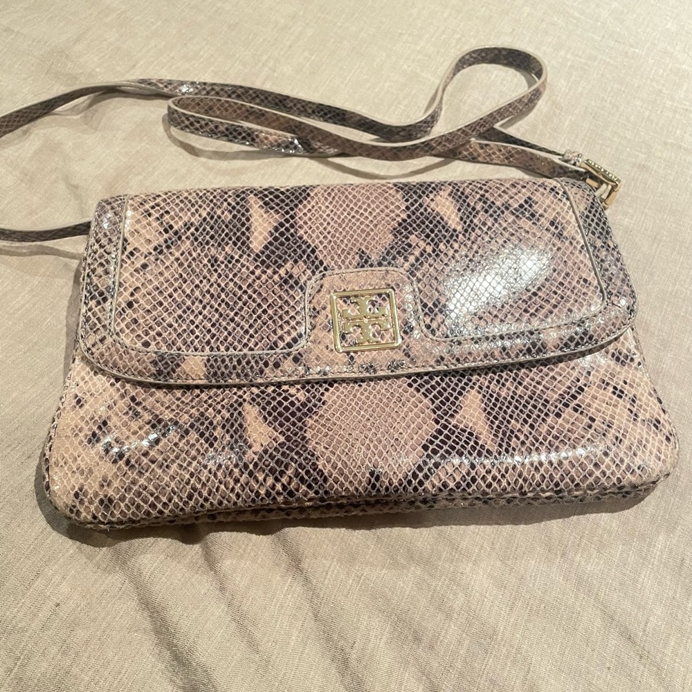 Tory Burch leather purse snakeskin / python